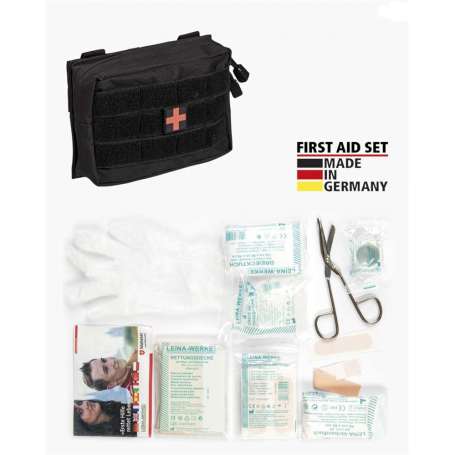 Trousse de Secours LEINA 25 pièces Noir Mil-Tec