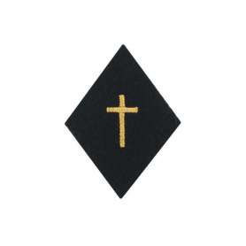 Ecusson Losange Aumonier Catholique Or Sous-Officier à Coudre