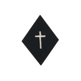 Ecusson Losange Aumonier Catholique Auxiliaire Sous-Officier à Coudre
