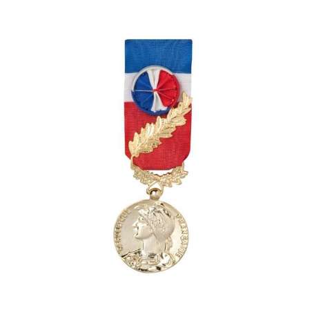 Médaille 35 ans Travail Avec Rosette Et Palme Or Ordonnance