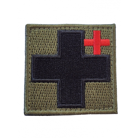 Écusson Brodé CROIX MEDIC TIC Kaki