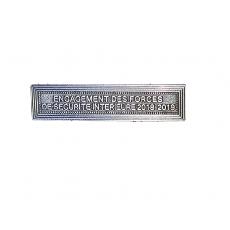 Agrafe Médaille Engagement des Forces de Sécurité Intérieure 2018 2019 Arg
