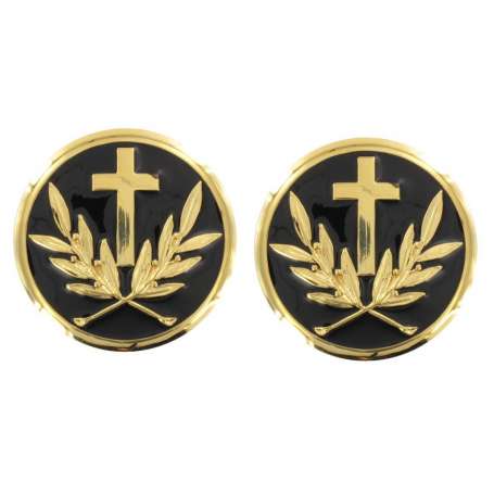 Paires d'Insignes de Collet Aumonier Catholique Or