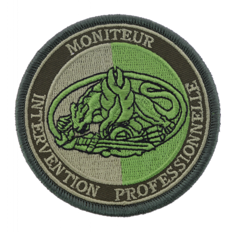 Écusson Moniteur Intervention Professionnelle vert MIP Sur Scratch