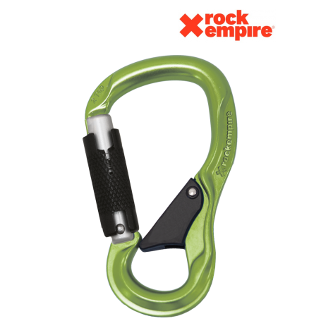 Mousqueton HMS 2Tap 2T Alu Lime Twist-lock loquet de sécurité Rock Empire