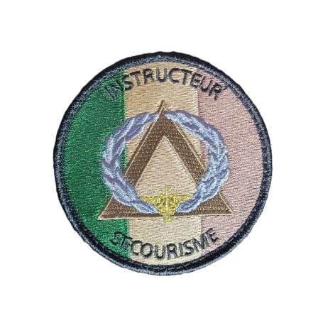 Écusson Brevet de Instructeur Secourisme Militaire Sur Scratch Secouriste Or