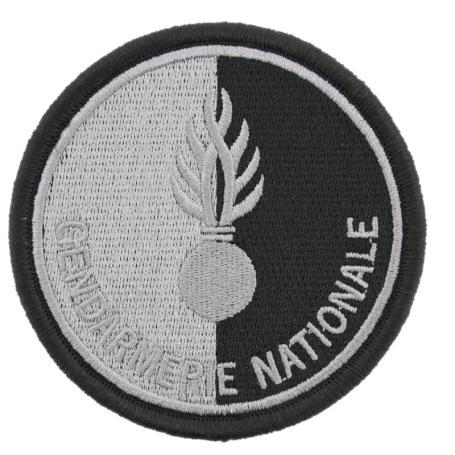 Écusson Gendarmerie Nationale Grenade Noir Sur Scratch