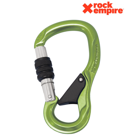 Mousqueton HMS 2Tap S Alu Lime Vis loquet de sécurité Rock Empire