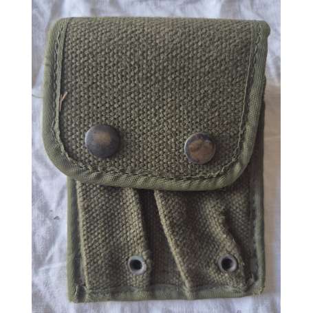 Pochette deux compartiments verte kaki d'occasion