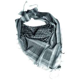 Shemagh 100% Coton Blanc Noir