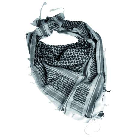 Shemagh 100% Coton Blanc Noir