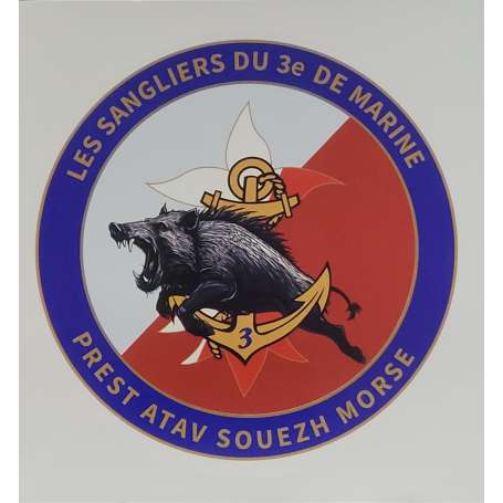 Autocollant 6° Compagnie 3° Régiment d'Infanterie de Marine toutes surfaces TDM
