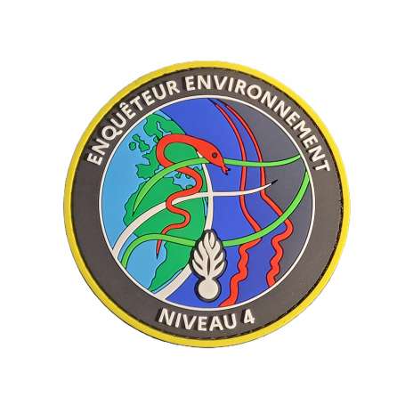Écusson Enquêteur Environnement Niveau 4 Or Gendarmerie Nationale PVC 3D sur scratch