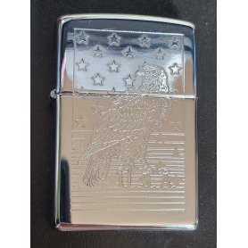 Zippo USA Aigle Pygargue Etoiles Chrome Janvier 1996 Entièrement neuf