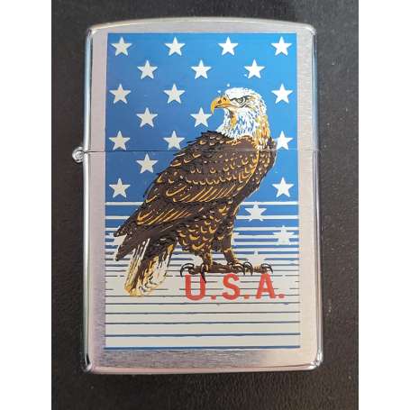 Zippo 1 USA Aigle Pygargue Couleur Etoile Etats-Unis Total Juillet 1991 Entièrement neuf